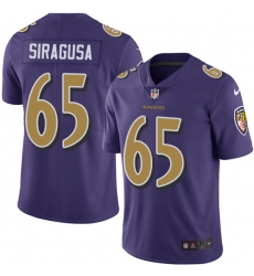 Men's Nike Baltimore Ravens #65 Nico Siragusa Limited Purple Rush Vapor Untouchable NFL Jersey