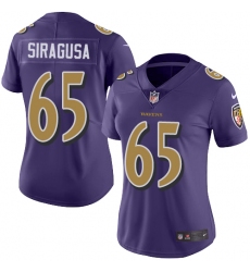 Women's Nike Baltimore Ravens #65 Nico Siragusa Limited Purple Rush Vapor Untouchable NFL Jersey