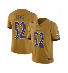 Men's Baltimore Ravens #52 Ray Lewis Limited Gold Inverted Legend Football Jersey