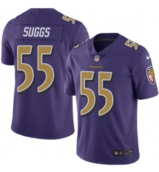 Men's Nike Baltimore Ravens #55 Terrell Suggs Limited Purple Rush Vapor Untouchable NFL Jersey