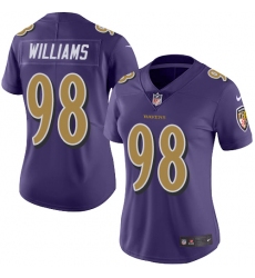 Women's Nike Baltimore Ravens #98 Brandon Williams Limited Purple Rush Vapor Untouchable NFL Jersey