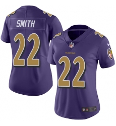 Women's Nike Baltimore Ravens #22 Jimmy Smith Limited Purple Rush Vapor Untouchable NFL Jersey