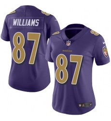 Women's Nike Baltimore Ravens #87 Maxx Williams Limited Purple Rush Vapor Untouchable NFL Jersey