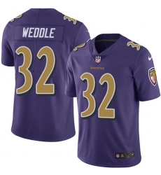 Men's Nike Baltimore Ravens #32 Eric Weddle Limited Purple Rush Vapor Untouchable NFL Jersey