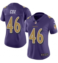 Women's Nike Baltimore Ravens #46 Morgan Cox Limited Purple Rush Vapor Untouchable NFL Jersey