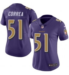 Women's Nike Baltimore Ravens #51 Kamalei Correa Limited Purple Rush Vapor Untouchable NFL Jersey