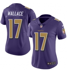 Women's Nike Baltimore Ravens #17 Mike Wallace Limited Purple Rush Vapor Untouchable NFL Jersey