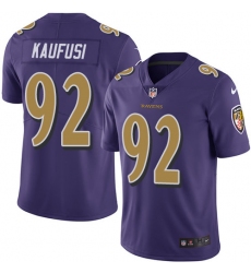 Men's Nike Baltimore Ravens #92 Bronson Kaufusi Limited Purple Rush Vapor Untouchable NFL Jersey