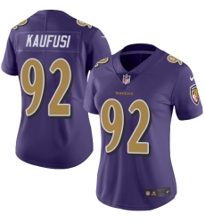 Women's Nike Baltimore Ravens #92 Bronson Kaufusi Limited Purple Rush Vapor Untouchable NFL Jersey