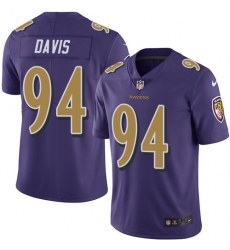 Men's Nike Baltimore Ravens #94 Carl Davis Limited Purple Rush Vapor Untouchable NFL Jersey