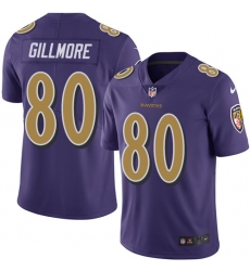 Youth Nike Baltimore Ravens #80 Crockett Gillmore Limited Purple Rush Vapor Untouchable NFL Jersey