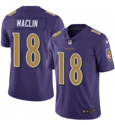 Men's Nike Baltimore Ravens #18 Jeremy Maclin Elite Purple Rush Vapor Untouchable NFL Jersey