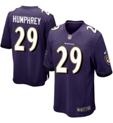 Men's Nike Baltimore Ravens #29 Marlon Humphrey Game Purple Team Color NFL Jersey