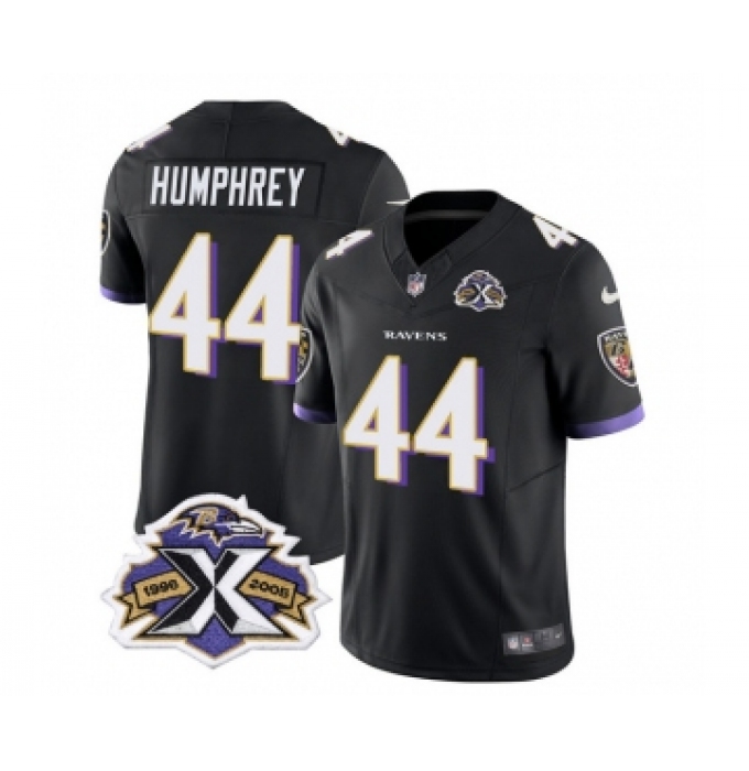 Men's Nike Baltimore Ravens #44 Marlon Humphrey Black 2023 F.U.S.E Throwback Vapor Limited Stitched Jersey