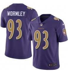 Youth Nike Baltimore Ravens #93 Chris Wormley Limited Purple Rush Vapor Untouchable NFL Jersey