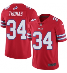 Men's Nike Buffalo Bills #34 Thurman Thomas Limited Red Rush Vapor Untouchable NFL Jersey