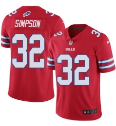 Men's Nike Buffalo Bills #32 O. J. Simpson Limited Red Rush Vapor Untouchable NFL Jersey