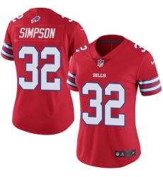 Women's Nike Buffalo Bills #32 O. J. Simpson Limited Red Rush Vapor Untouchable NFL Jersey