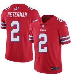 Men's Nike Buffalo Bills #2 Nathan Peterman Limited Red Rush Vapor Untouchable NFL Jersey