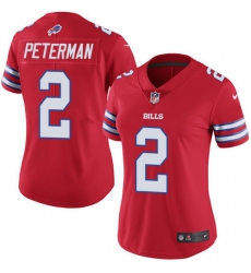 Women's Nike Buffalo Bills #2 Nathan Peterman Limited Red Rush Vapor Untouchable NFL Jersey