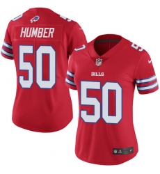 Women's Nike Buffalo Bills #50 Ramon Humber Limited Red Rush Vapor Untouchable NFL Jersey