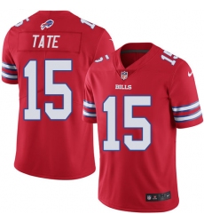 Men's Nike Buffalo Bills #15 Brandon Tate Limited Red Rush Vapor Untouchable NFL Jersey