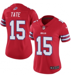 Women's Nike Buffalo Bills #15 Brandon Tate Limited Red Rush Vapor Untouchable NFL Jersey