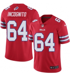 Men's Nike Buffalo Bills #64 Richie Incognito Limited Red Rush Vapor Untouchable NFL Jersey