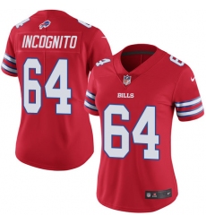 Women's Nike Buffalo Bills #64 Richie Incognito Limited Red Rush Vapor Untouchable NFL Jersey