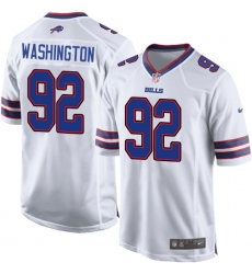 Men's Nike Buffalo Bills #92 Adolphus Washington Game White NFL Jersey