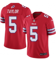 Men's Nike Buffalo Bills #5 Tyrod Taylor Limited Red Rush Vapor Untouchable NFL Jersey