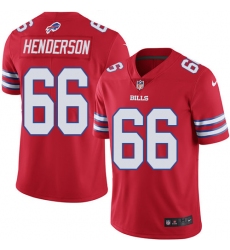 Men's Nike Buffalo Bills #66 Seantrel Henderson Limited Red Rush Vapor Untouchable NFL Jersey