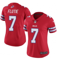 Women's Nike Buffalo Bills #7 Doug Flutie Limited Red Rush Vapor Untouchable NFL Jersey