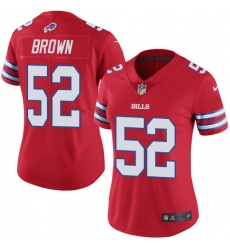 Women's Nike Buffalo Bills #52 Preston Brown Limited Red Rush Vapor Untouchable NFL Jersey