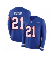 Men's Nike Buffalo Bills #21 Jordan Poyer Limited Royal Blue Therma Long Sleeve NFL Jersey