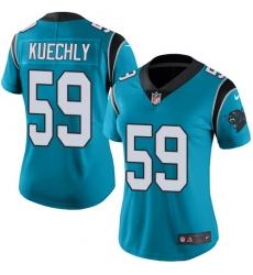 Women's Nike Carolina Panthers #59 Luke Kuechly Limited Blue Rush Vapor Untouchable NFL Jersey