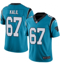 Men's Nike Carolina Panthers #67 Ryan Kalil Limited Blue Rush Vapor Untouchable NFL Jersey