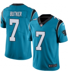 Men's Nike Carolina Panthers #7 Harrison Butker Limited Blue Rush Vapor Untouchable NFL Jersey