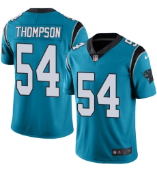 Men's Nike Carolina Panthers #54 Shaq Thompson Limited Blue Rush Vapor Untouchable NFL Jersey