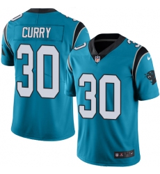 Men's Nike Carolina Panthers #30 Stephen Curry Limited Blue Rush Vapor Untouchable NFL Jersey