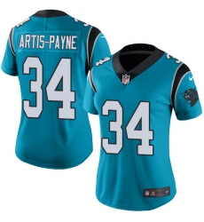 Women's Nike Carolina Panthers #34 Cameron Artis-Payne Limited Blue Rush Vapor Untouchable NFL Jersey