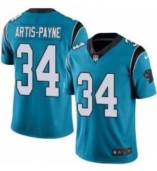 Youth Nike Carolina Panthers #34 Cameron Artis-Payne Limited Blue Rush Vapor Untouchable NFL Jersey