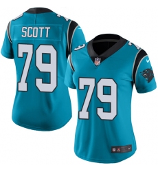 Women's Nike Carolina Panthers #79 Chris Scott Limited Blue Rush Vapor Untouchable NFL Jersey