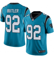 Men's Nike Carolina Panthers #92 Vernon Butler Limited Blue Rush Vapor Untouchable NFL Jersey