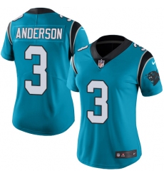 Women's Nike Carolina Panthers #3 Derek Anderson Limited Blue Rush Vapor Untouchable NFL Jersey