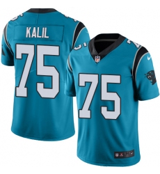 Men's Nike Carolina Panthers #75 Matt Kalil Limited Blue Rush Vapor Untouchable NFL Jersey