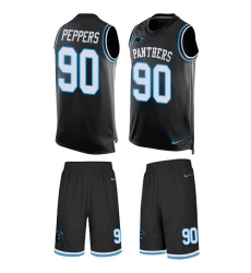 Men's Nike Carolina Panthers #90 Julius Peppers Limited Black Tank Top Suit NFL Jersey
