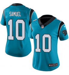 Women's Nike Carolina Panthers #10 Curtis Samuel Limited Blue Rush Vapor Untouchable NFL Jersey