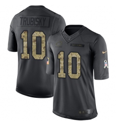 Men's Nike Chicago Bears #10 Mitchell Trubisky Limited Black 2016 Salute to Service NFL Jersey