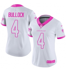 Women's Nike Cincinnati Bengals #4 Randy Bullock Limited White/Pink Rush Fashion NFL Jersey